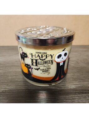 Bath & Body Works 2016 Happy Halloween Sweet Cinnamon Pumpkin 3 Wick Candle RARE